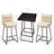Industrial Modern Set of 3 Pub Table Set with 41"H Square Bar Table and Stools